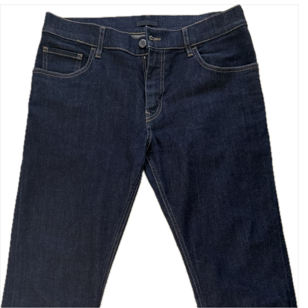 PRADA Dark Wash Mid High Rise Straight Leg Jeans Women Luxury Designer Denim 33 - Picture 6 of 17